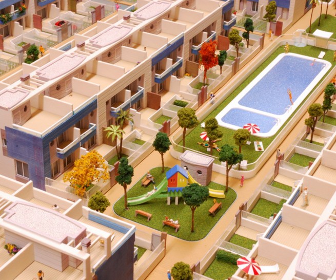 Adosados 1, maquetas Océano Naranja