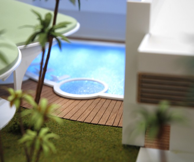 Unifamiliar en Talatona 5_maqueta Océano Naranja